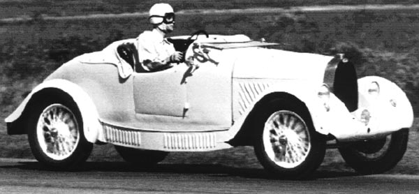 Virgil Jr. at speed in 1927 Type 40 Bugatti (Waterford Hills, MI) in 1965.
