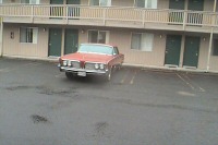 Loren's car at his Motel