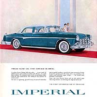 1955 Imperial ad, blue car.