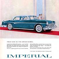 1955 Imperial ad, blue car.