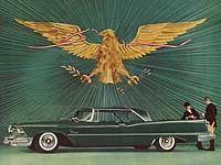 1958 Imperial ad, green car with equestrian theme