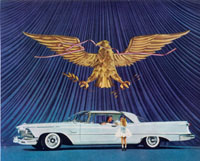 1958 Imperial ad, white car with girl