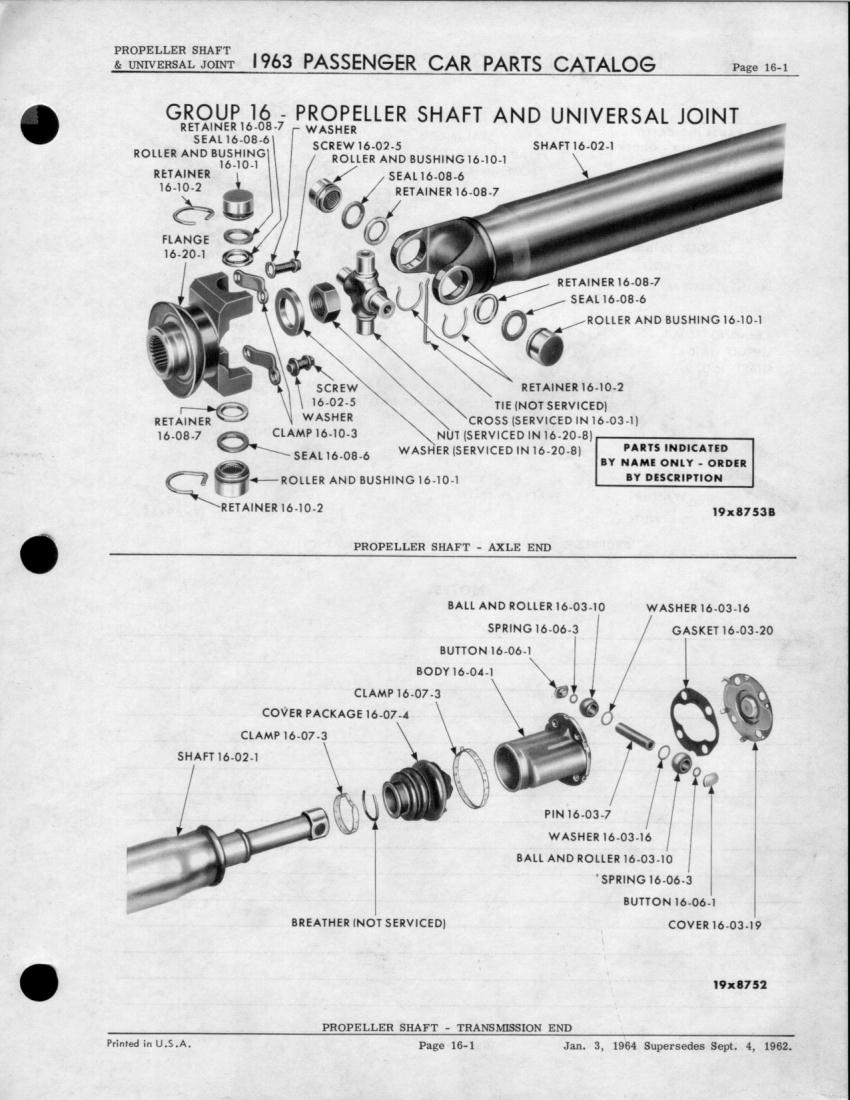 1963 (Chrysler) Imperial Parts Catalog