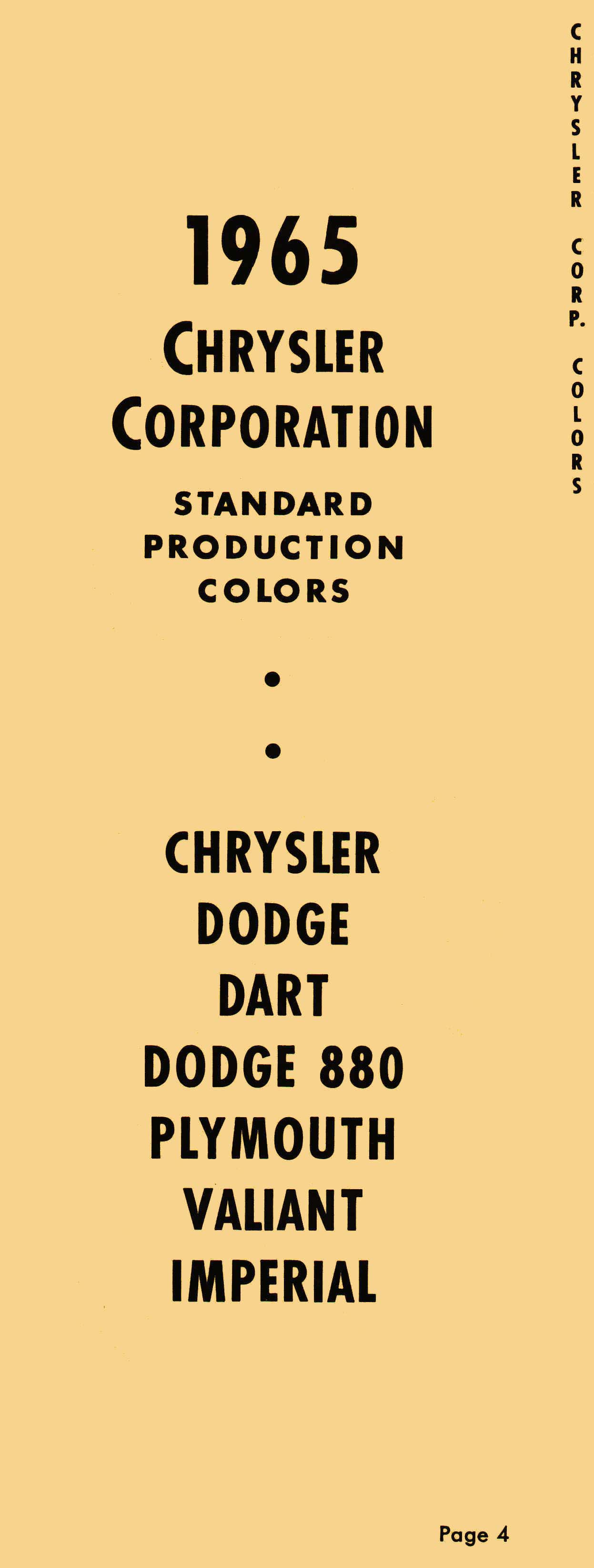 1965 Exterior Paint Color Charts
