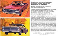 The 1965 Chrysler Corporation Warranty is explained on the second page of the booklet.