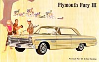 The 1965 Plymouth Fury III was available in five body styles: a two or four-door hardtop, a four-door sedan, convertible, & a station wagon. 
