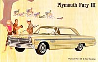 The 1965 Plymouth Fury III was available in five body styles: a two or four-door hardtop, a four-door sedan, convertible, & a station wagon.