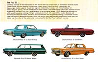 The 1965 Plymouth Fury III was available in five body styles: a two or four-door hardtop, a four-door sedan, convertible, & a station wagon.