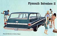 1965 Plymouth Belvedere II shows off its four new body styles: a two-door hardtop, four-door sedan, station wagon & convertible.