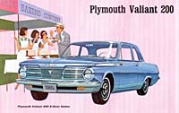 1965 Plymouth Valiant 200 showing off its four new body styles: the station wagon, two or four-door sedan & the convertible.