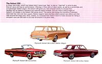 1965 Plymouth Valiant 200 showing off its four new body styles: the station wagon, two or four-door sedan & the convertible.