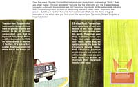 The second page highlights torsion bar suspension and the 13-step rust prevention program.