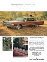 1967 Imperial Crown Coupe advertisement with Mobile Director option.