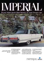 Advertisement, White 1968 (Chrysler) Imperial Crown four-door hardtop.