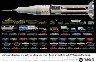 Advertisement: Chrysler Corporation products in 1968.