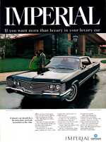 Advertisement, Black 1968 (Chrysler) Imperial Crown four-door hardtop.